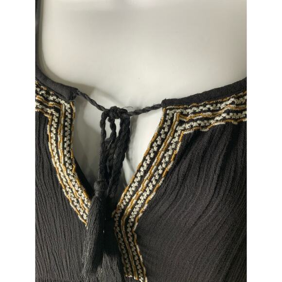 Old Navy Tunic Blouse Peasant Top Womens Small Petite Embroidered Trimmed Boho - Picture 7 of 10